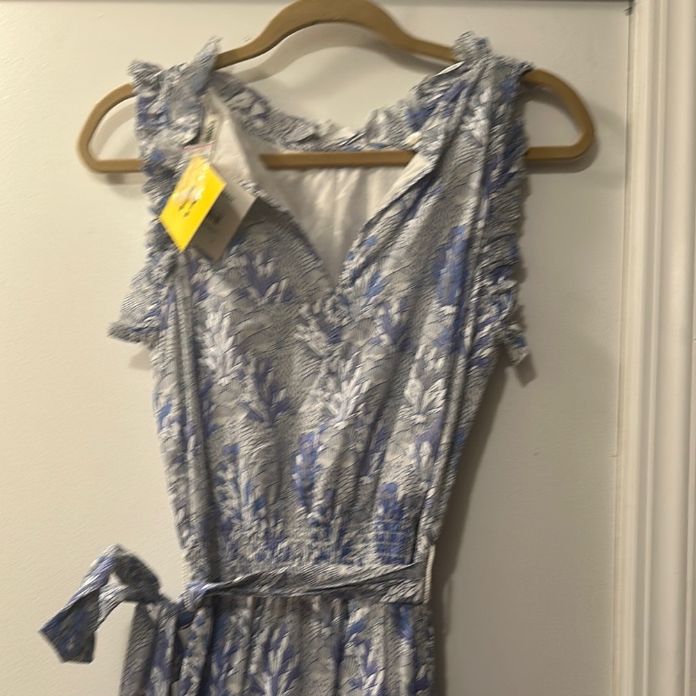 Roller Rabbit Blue and White Midi Dress